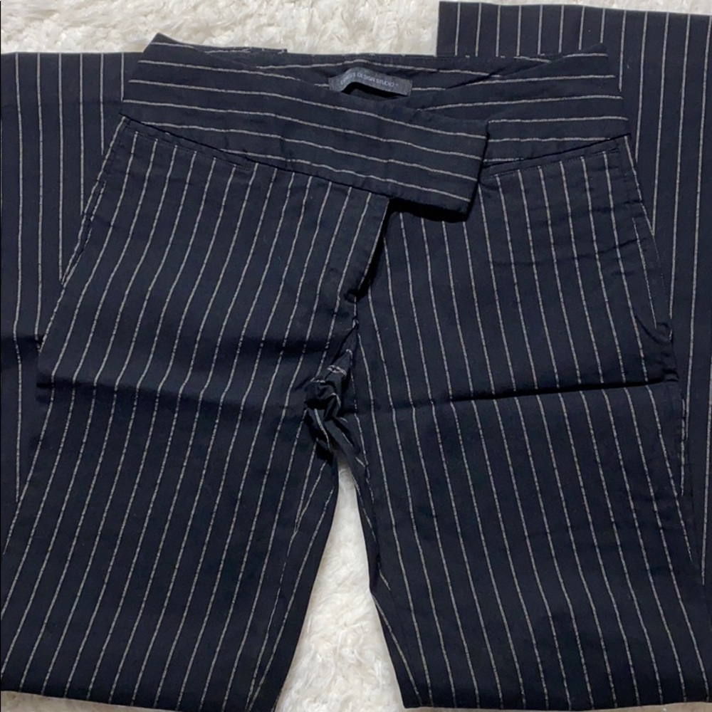 Black and white pinstripe dress pants